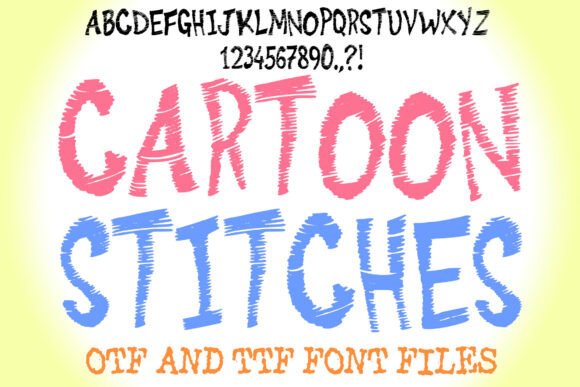 Cartoon Stitches: The Perfect Display Font for Handmade Craft Projects
